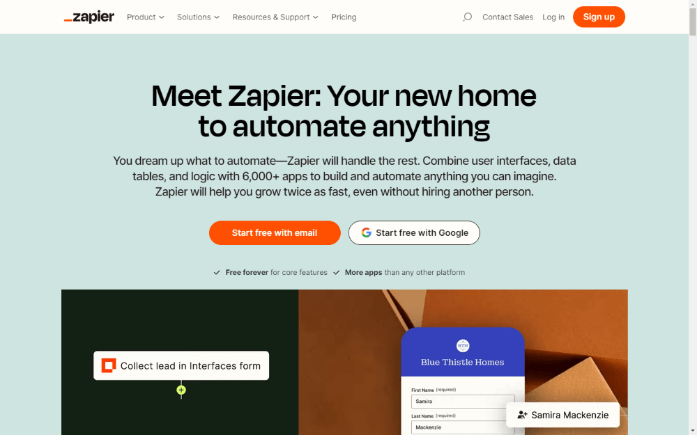 اتوماسیون اداری Zapier
