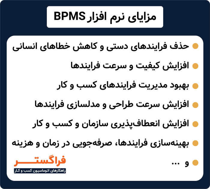 مزایای نرم افزار BPMS